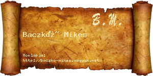 Baczkó Mikes névjegykártya